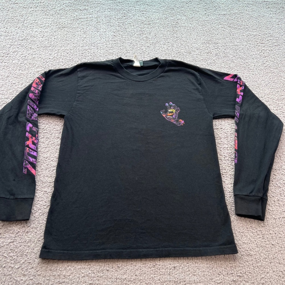 Santa Cruz Screaming Hand Long Sleeve Graphic T-Shirt Black Men Small S
